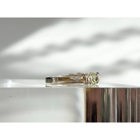 Multi-Stone Band Style Semi-Precious 925 Sterling Silver Vintage Ring - sz 6 - Picture 3 of 12